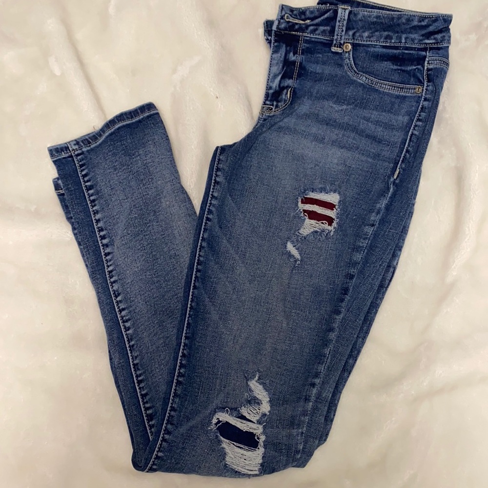 Cute Ripped Patched Jeans